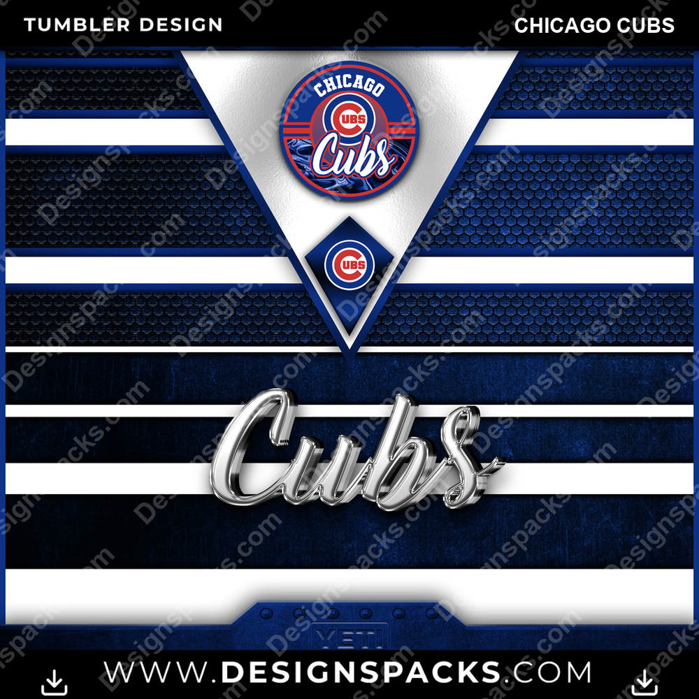 Baseball YETI Chicago Cubs Tumbler Digital Wrap Design
