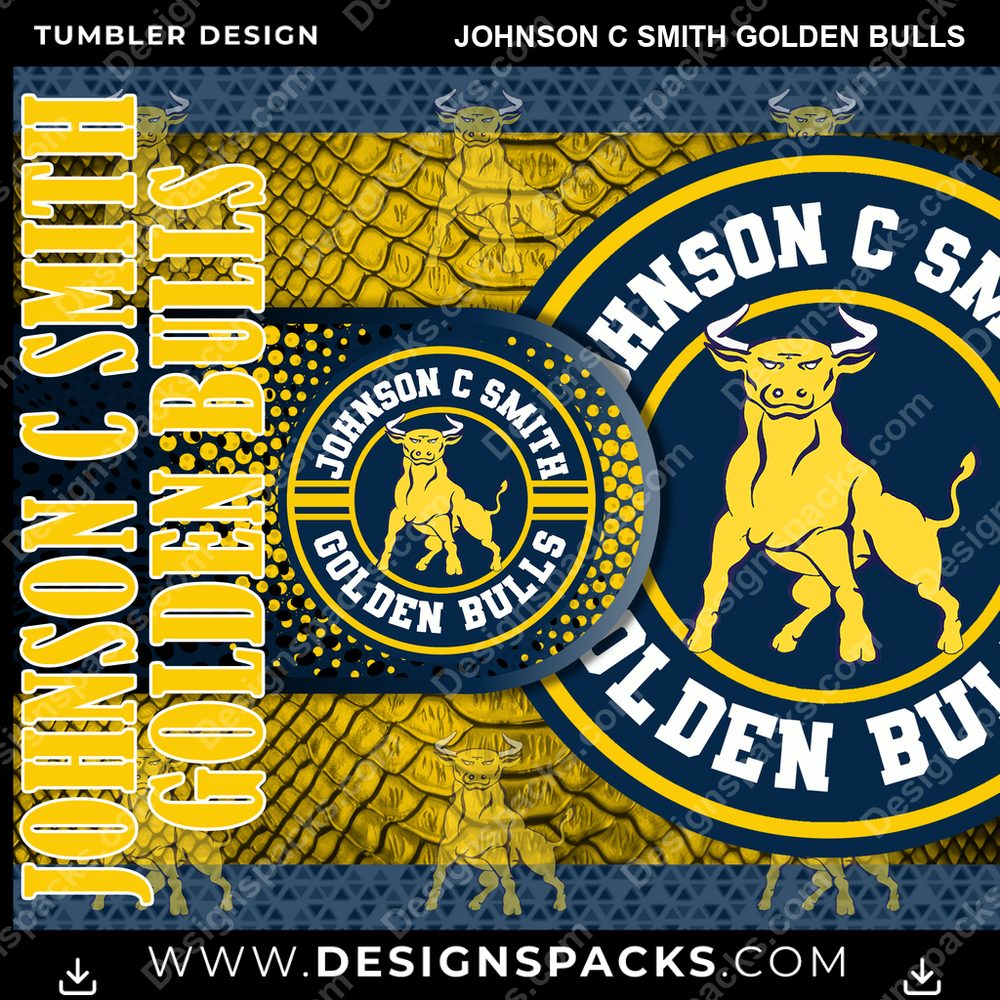 College Sport Hyper Johnson C Smith Golden Bulls Tumbler Digital Wrap Design