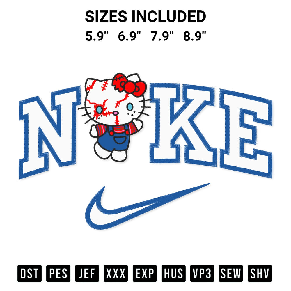 Looking for the perfect pattern? Download the Nike Chucky Hello Kitty Embroidery Design embroidery design today at Designspacks.com. Crisp, clean stitching guaranteed. Available sizes: 5.9", 6.9", 7.9", 8.9".