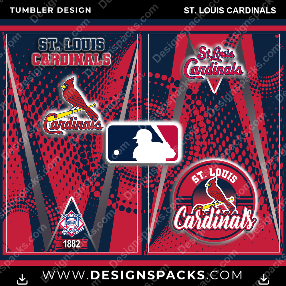 Baseball Team Logo St. Louis Cardinals MLB Baseball Tumbler Digital Wrap Design Download