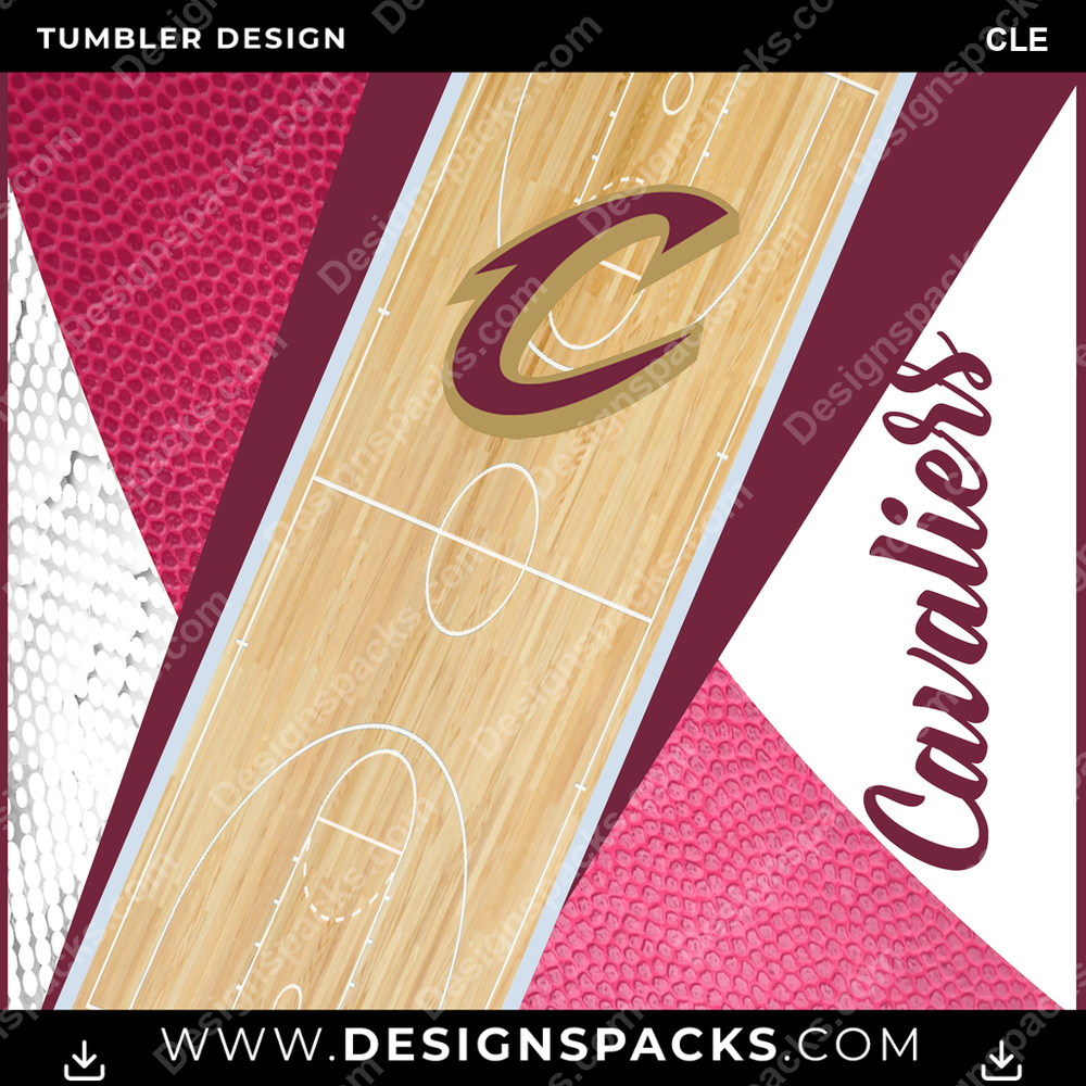 Basketball Court CLE Tumbler Digital Wrap Design