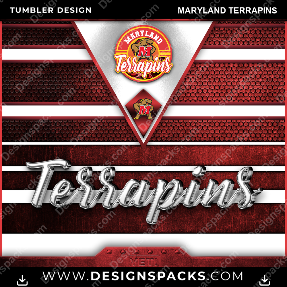College Sport YETI Maryland Terrapins Tumbler Digital Wrap Design