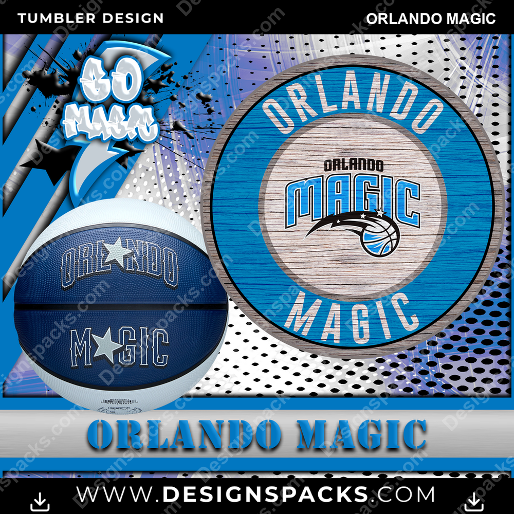 Basketball Go Team Orlando Magic Tumbler Digital Wrap Design