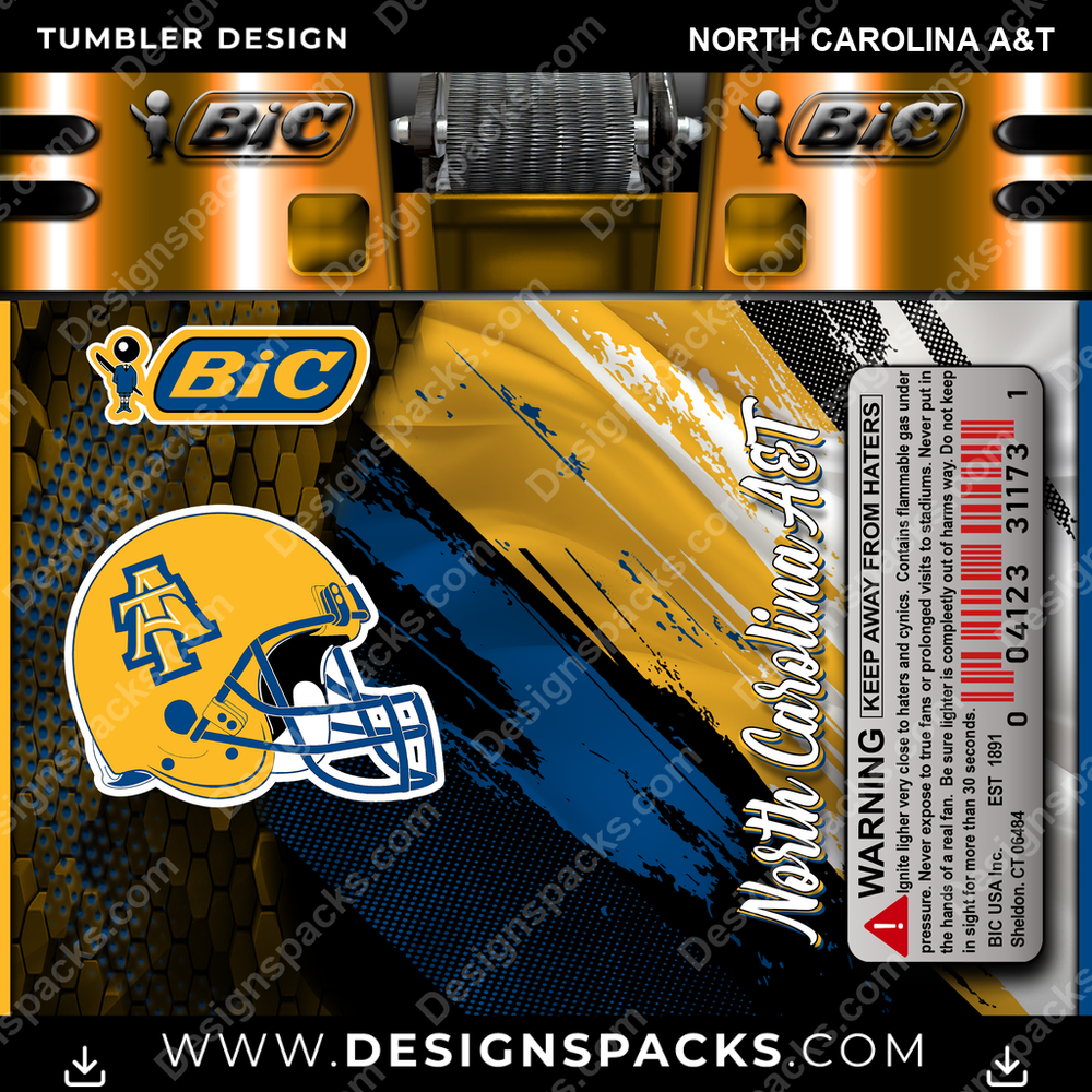 College Sport BIC Lighter North Carolina A&T NCAA College Sport Tumbler Digital Wrap Design Download