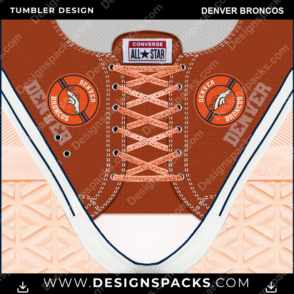 Football Converse Denver Broncos Tumbler Digital Wrap Design