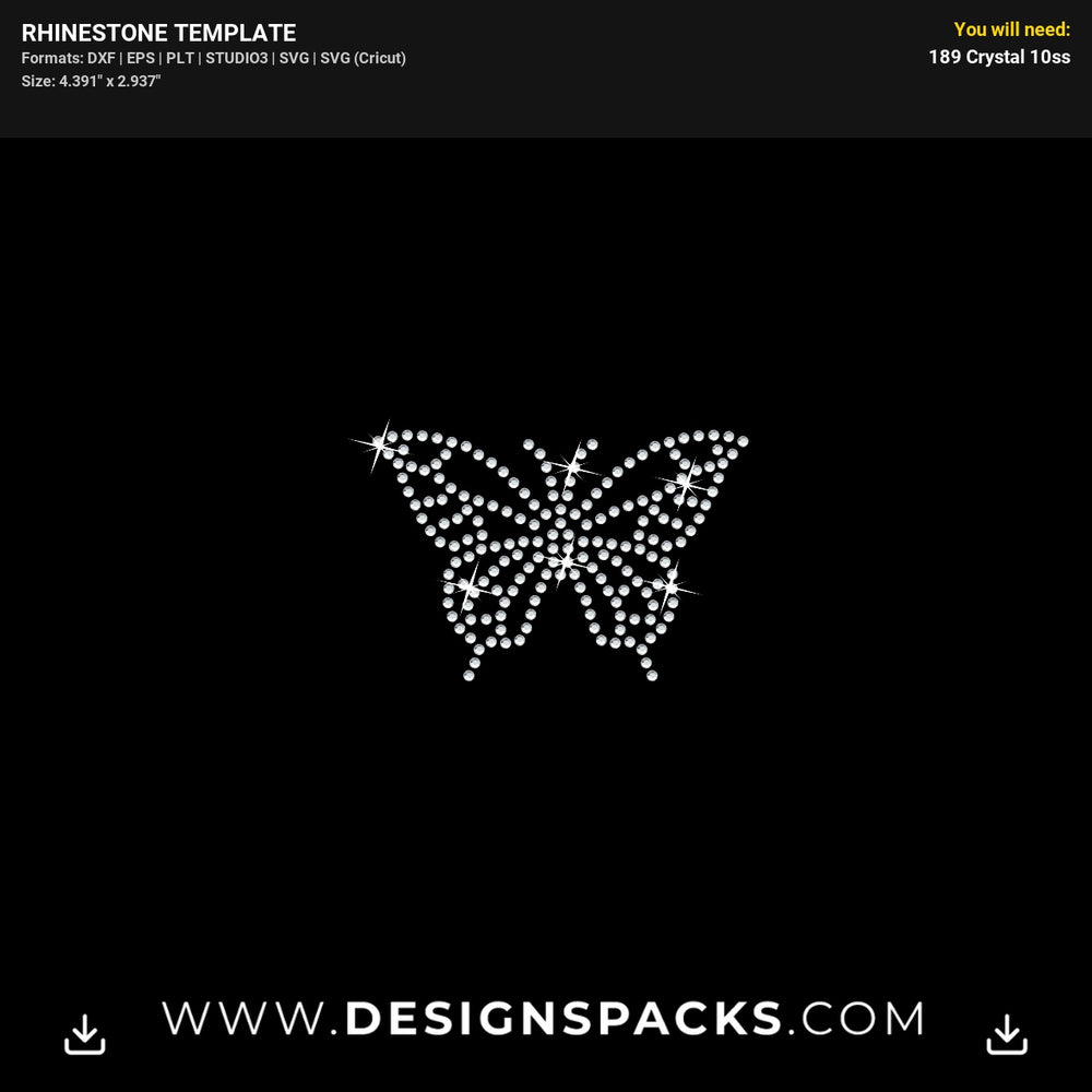 Mini Butterfly2 Rhinestone Digital Template
