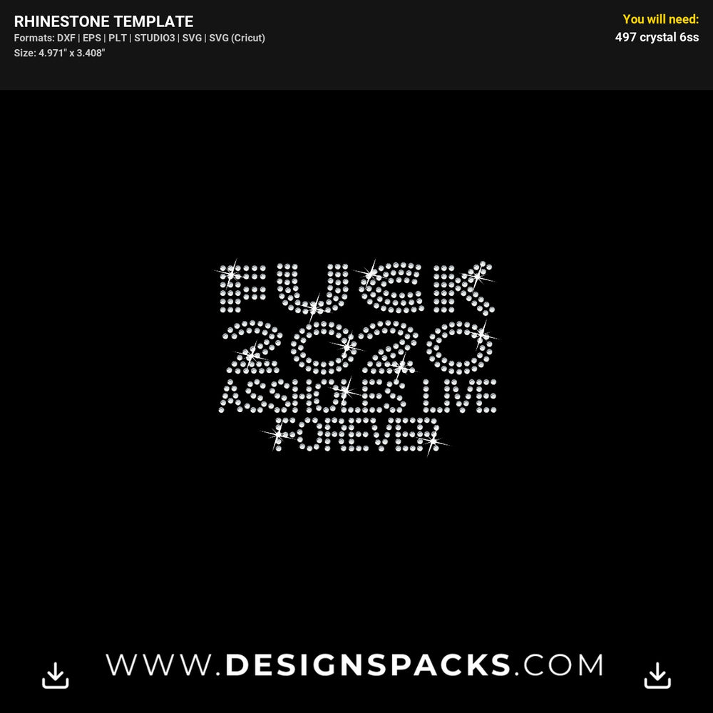 Fuck 2020 Shirt Design Rhinestone Digital Template