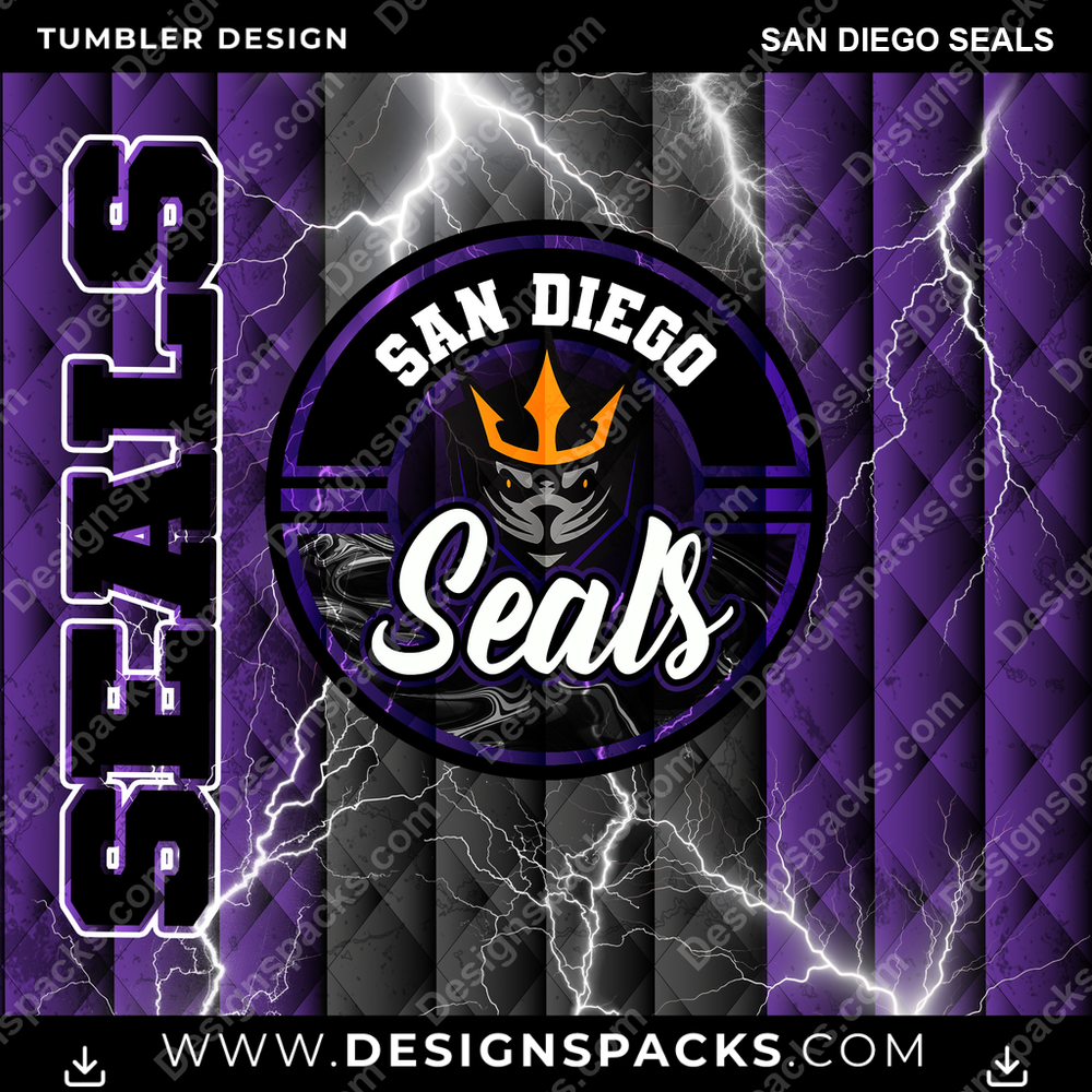 Lacrosse Diamond San Diego Seals Tumbler Digital Wrap Design