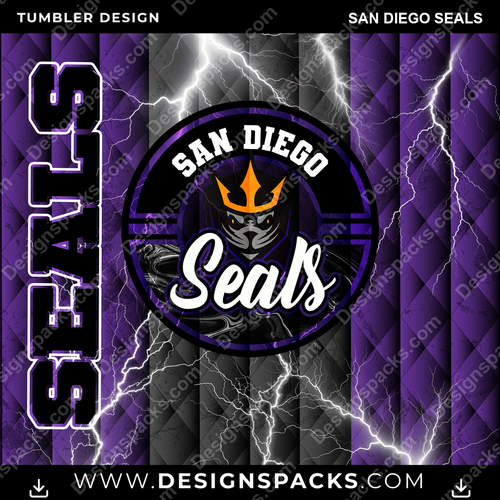 Lacrosse Diamond San Diego Seals Tumbler Digital Wrap Design
