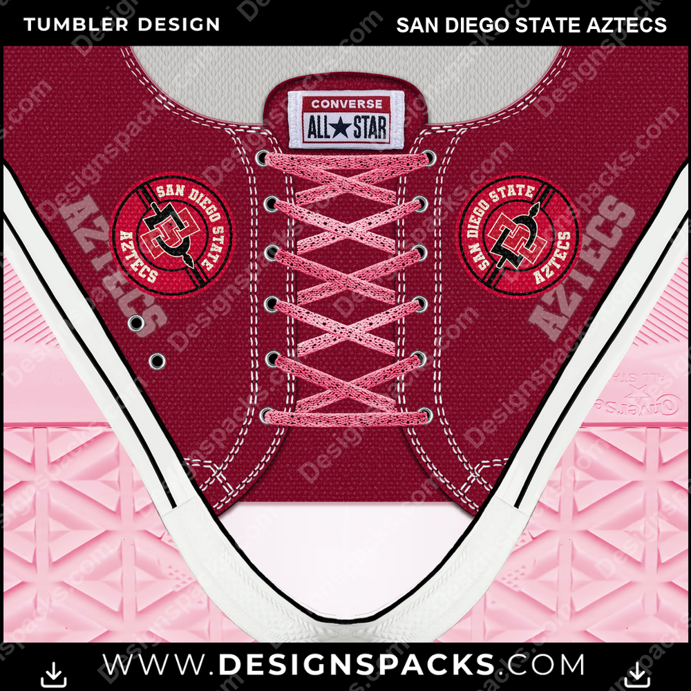 College Sport Converse San Diego State Aztecs NCAA College Sport Tumbler Digital Wrap Design Download