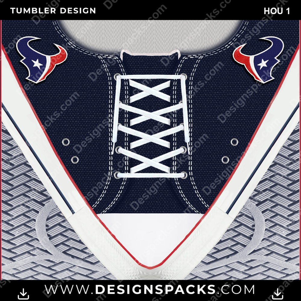 Football Converse Embroidered HOU 1 NFL Football Tumbler Digital Wrap Design Download