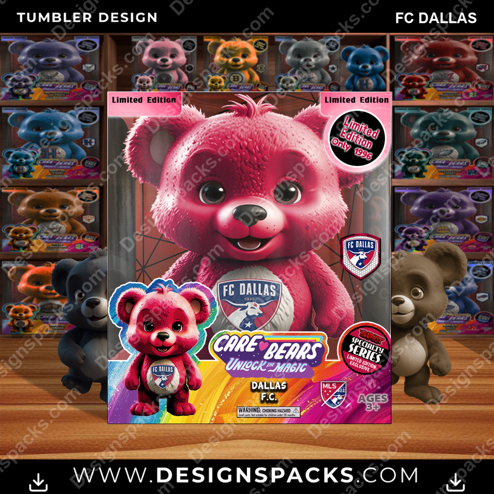 Soccer Care Bear Box FC Dallas MLS Soccer Tumbler Digital Wrap Design Download