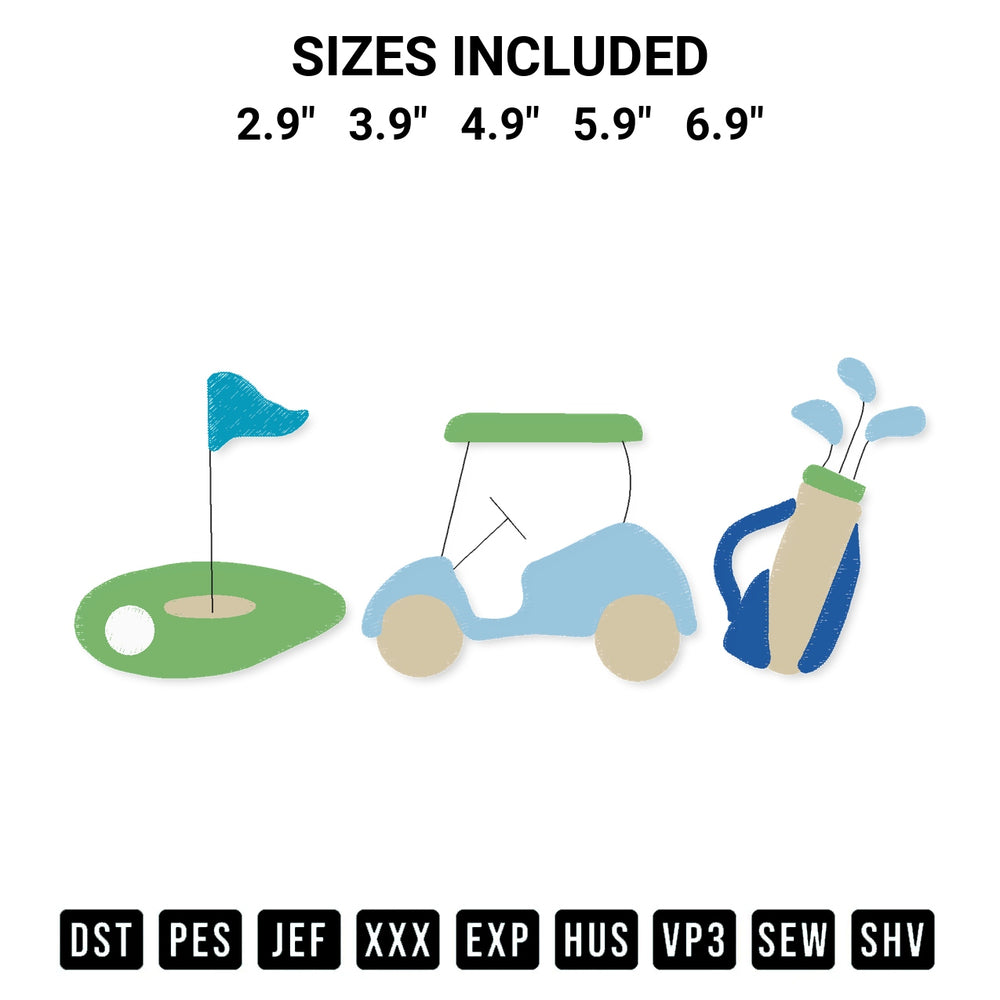 Looking for the perfect pattern? Download the Golf Trio Sketch Fill Embroidery Design embroidery design today at Designspacks.com. Crisp, clean stitching guaranteed. Available sizes: 2.9", 3.9", 4.9", 5.9", 6.9".