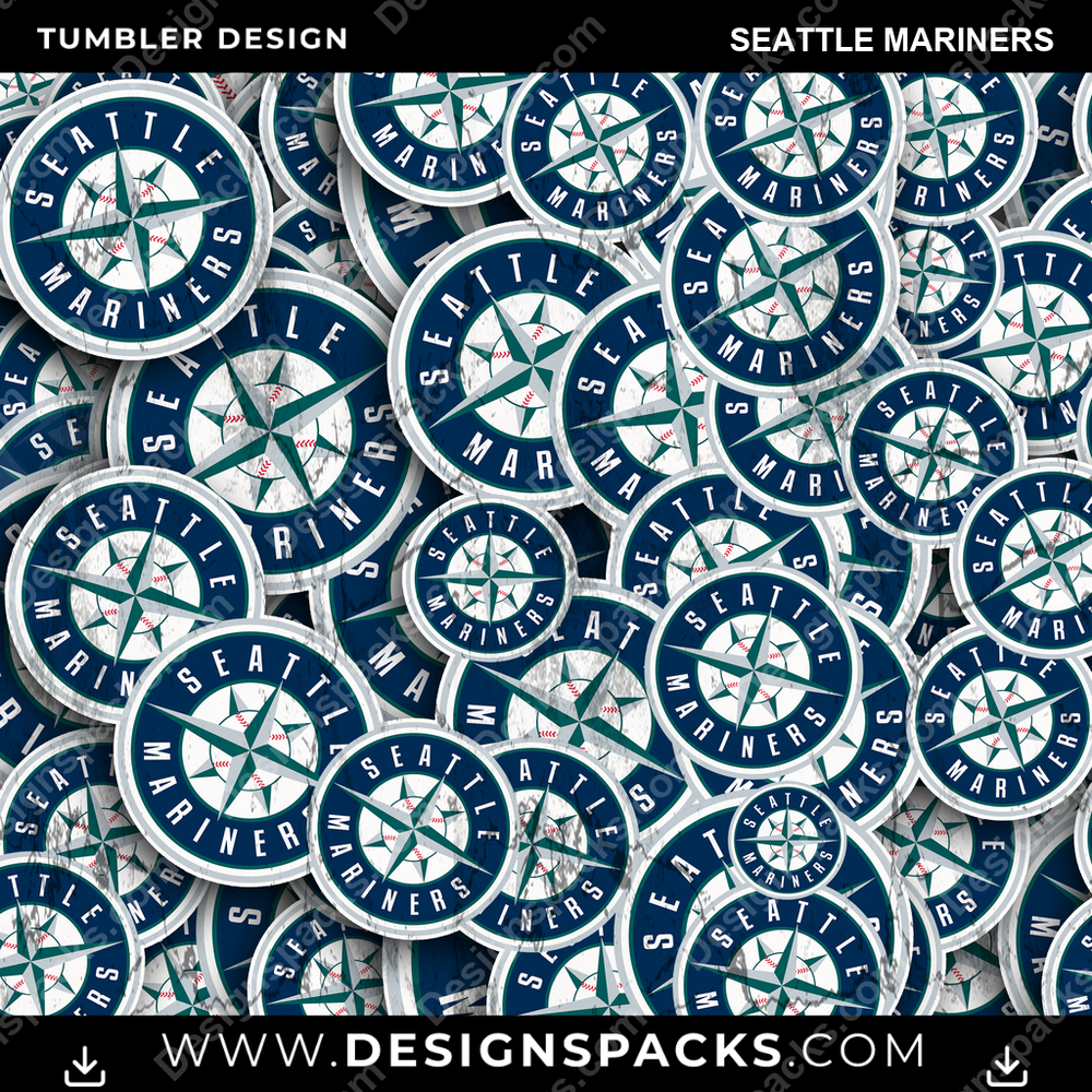 Baseball Logo BG Seattle Mariners Tumbler Digital Wrap Design