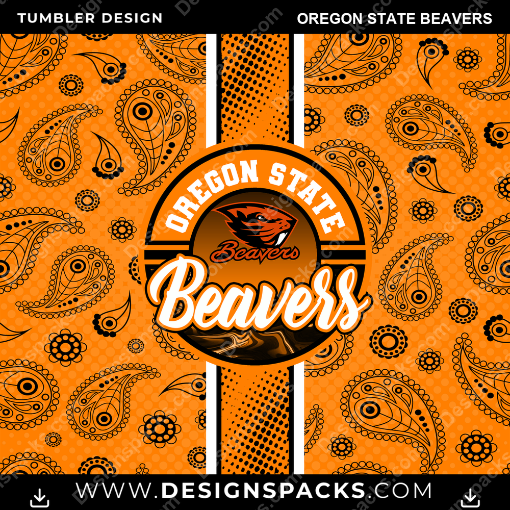 College Sport Handkerchief Oregon State Beavers NCAA College Sport Tumbler Digital Wrap Design Download