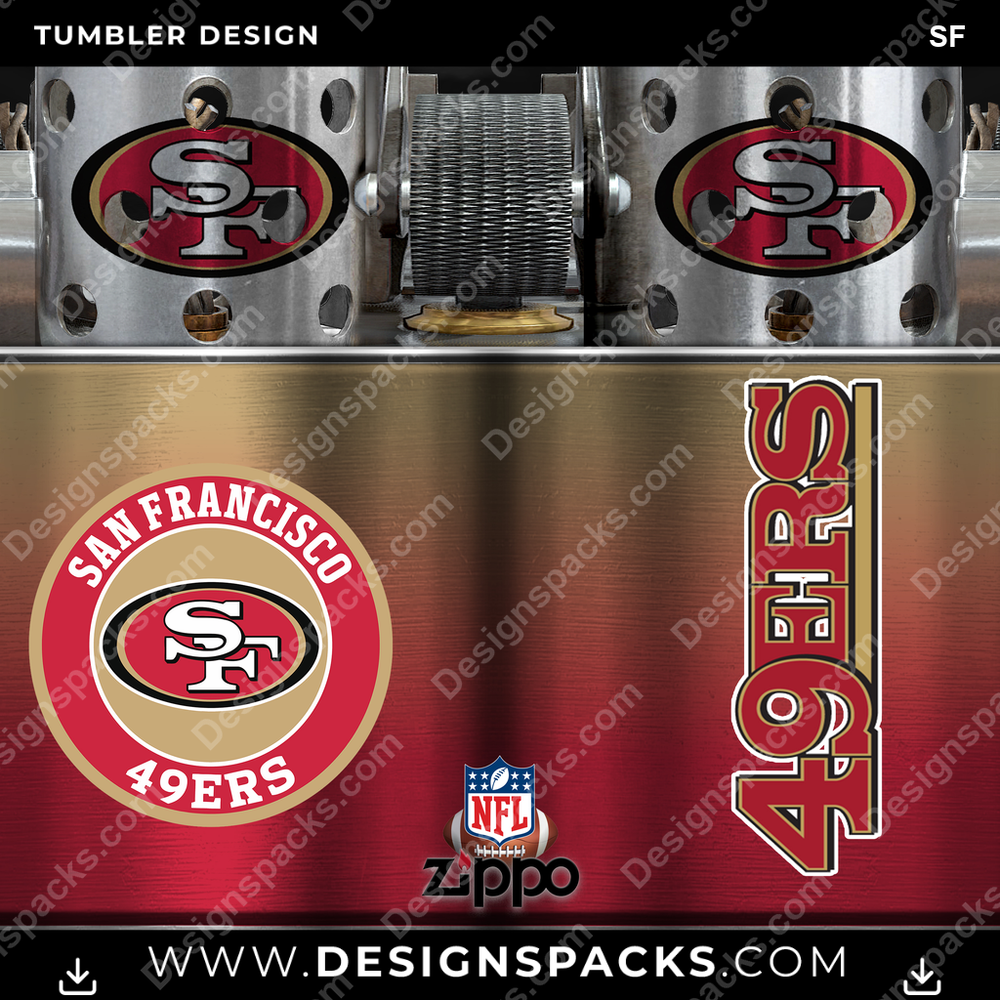 Football Zippo Lighter SF Tumbler Digital Wrap Design