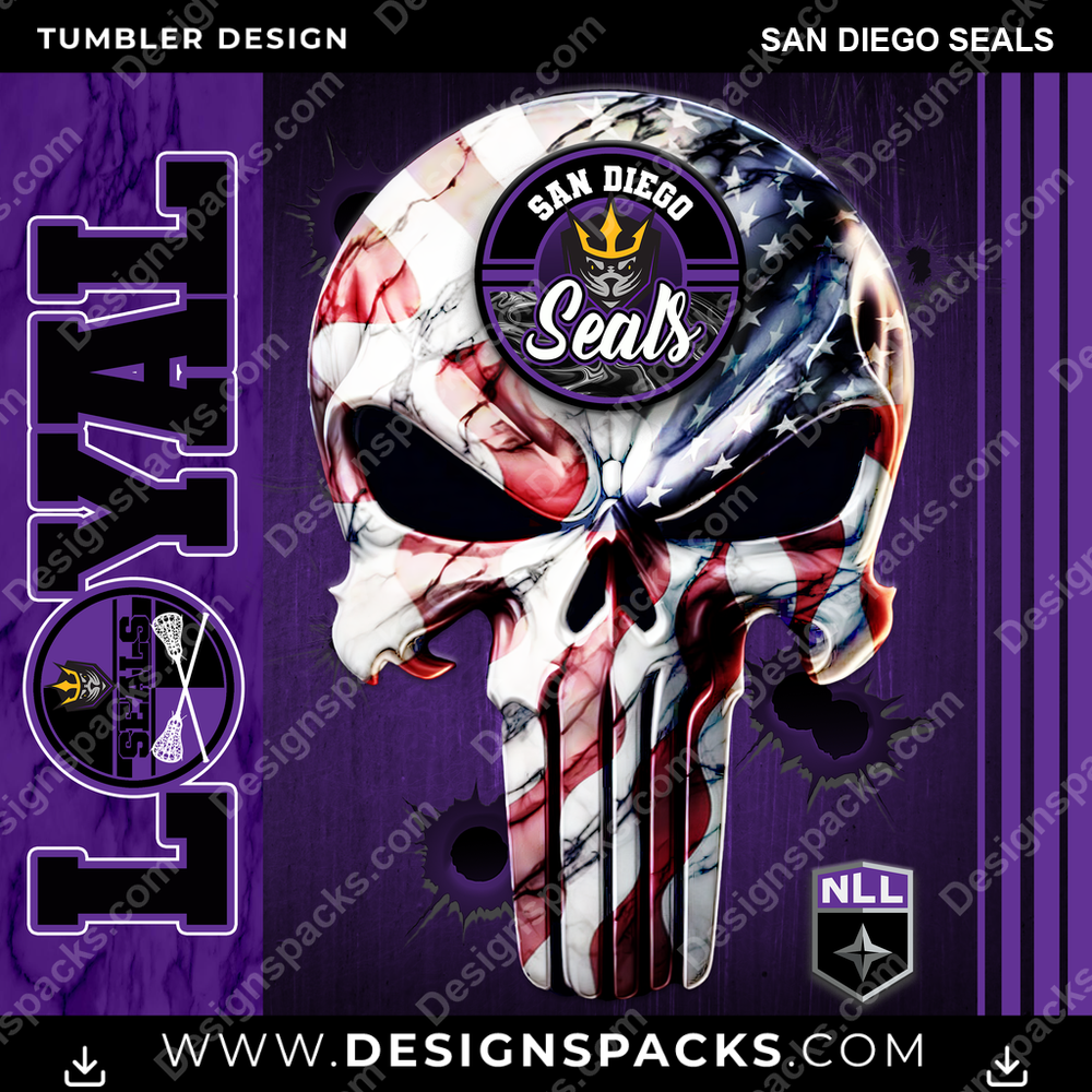 Lacrosse Loyal San Diego Seals Tumbler Digital Wrap Design