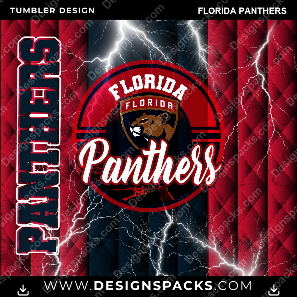 Ice Hockey Diamond Florida Panthers Tumbler Digital Wrap Design