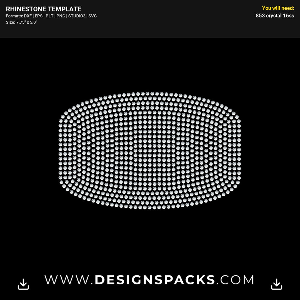 Custom Face Mask Pattern One Rhinestone Digital Template