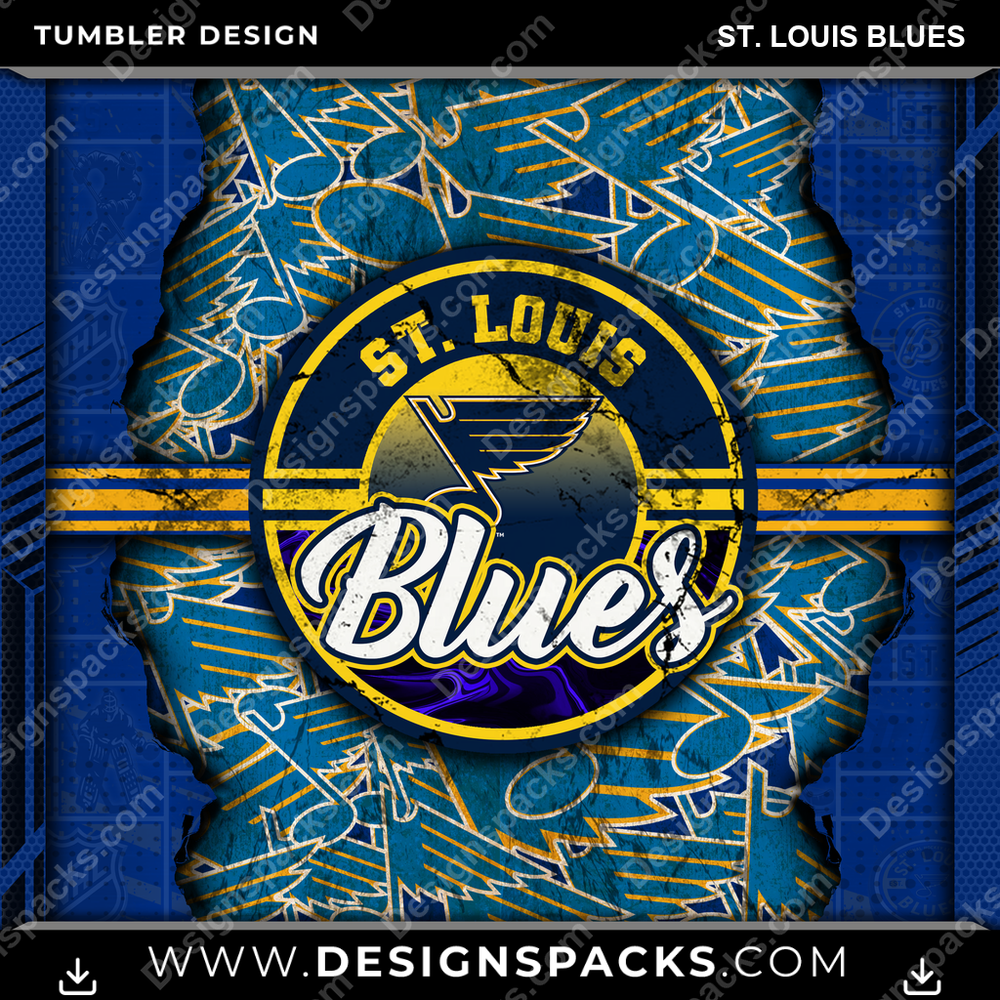 Hockey Ripped St. Louis Blues NHL Hockey Tumbler Digital Wrap Design Download