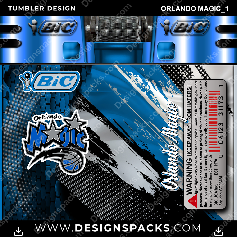 Basketball BIC Lighter Orlando Magic_1 Tumbler Digital Wrap Design