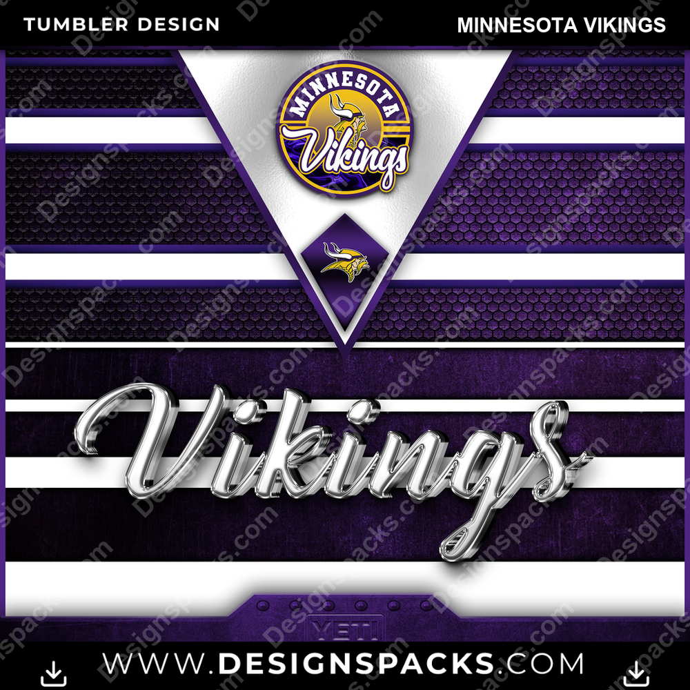 Football YETI Minnesota Vikings Tumbler Digital Wrap Design
