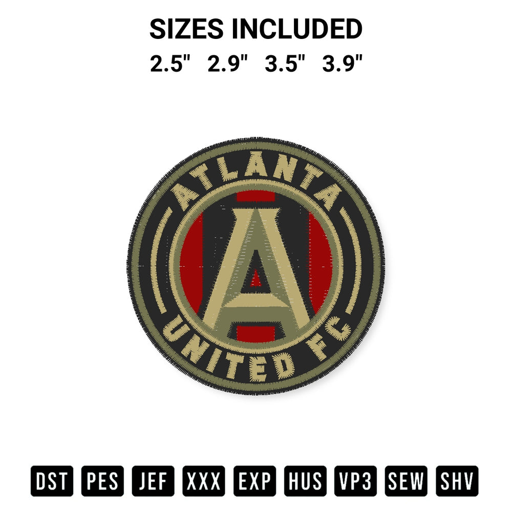 Get the Atlanta United Fc Logo Embroidery Design embroidery design for your custom crafts! Premium digitized files available for instant download at Designspacks.com. Available sizes: 2.5", 2.9", 3.5", 3.9".