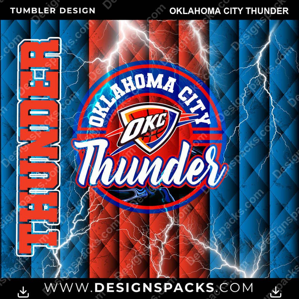 Basketball Diamond Oklahoma City Thunder Tumbler Digital Wrap Design