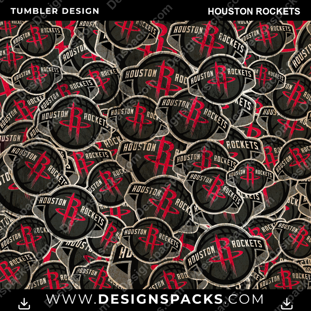 Basketball Logo BG Houston Rockets Tumbler Digital Wrap Design