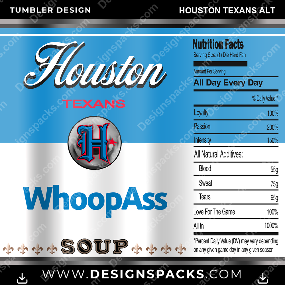 Football Soup Can Houston Texans Alt NFL Football Tumbler Digital Wrap Design Download