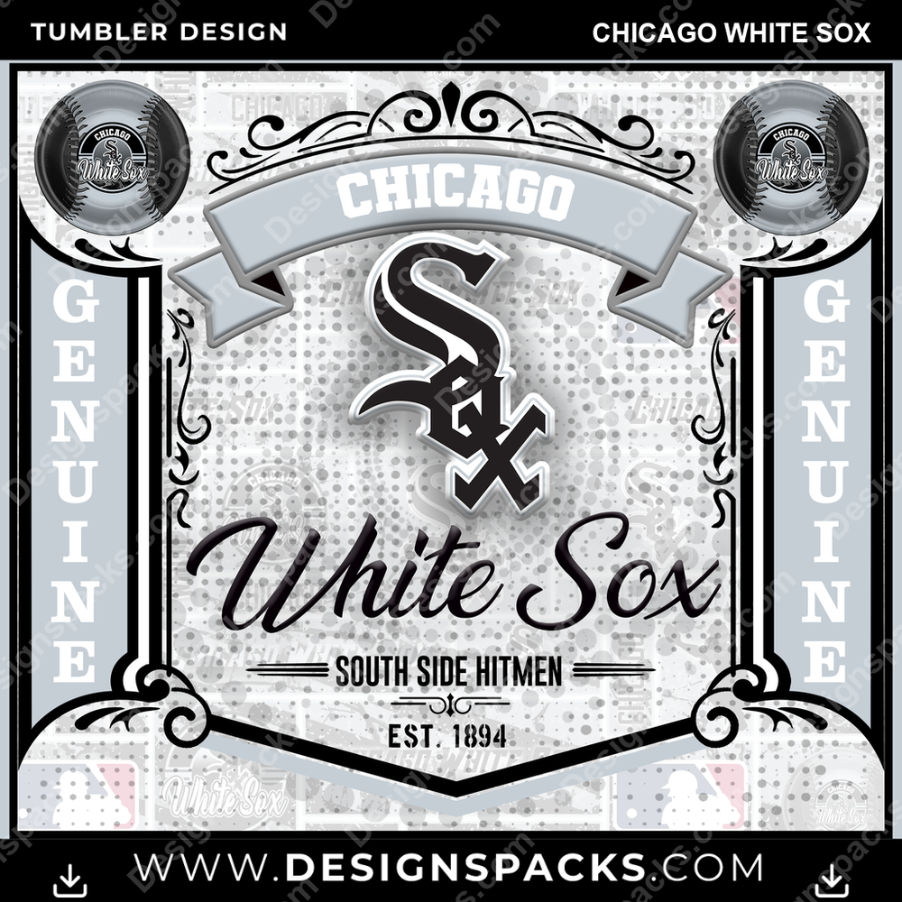 Baseball Bud Chicago White Sox Tumbler Digital Wrap Design