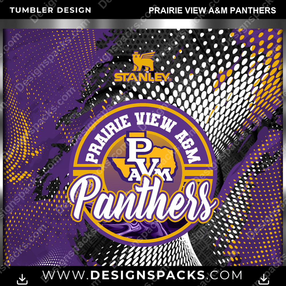 College Sport Stanley Prairie View A&M Panthers NCAA College Sport Tumbler Digital Wrap Design Download