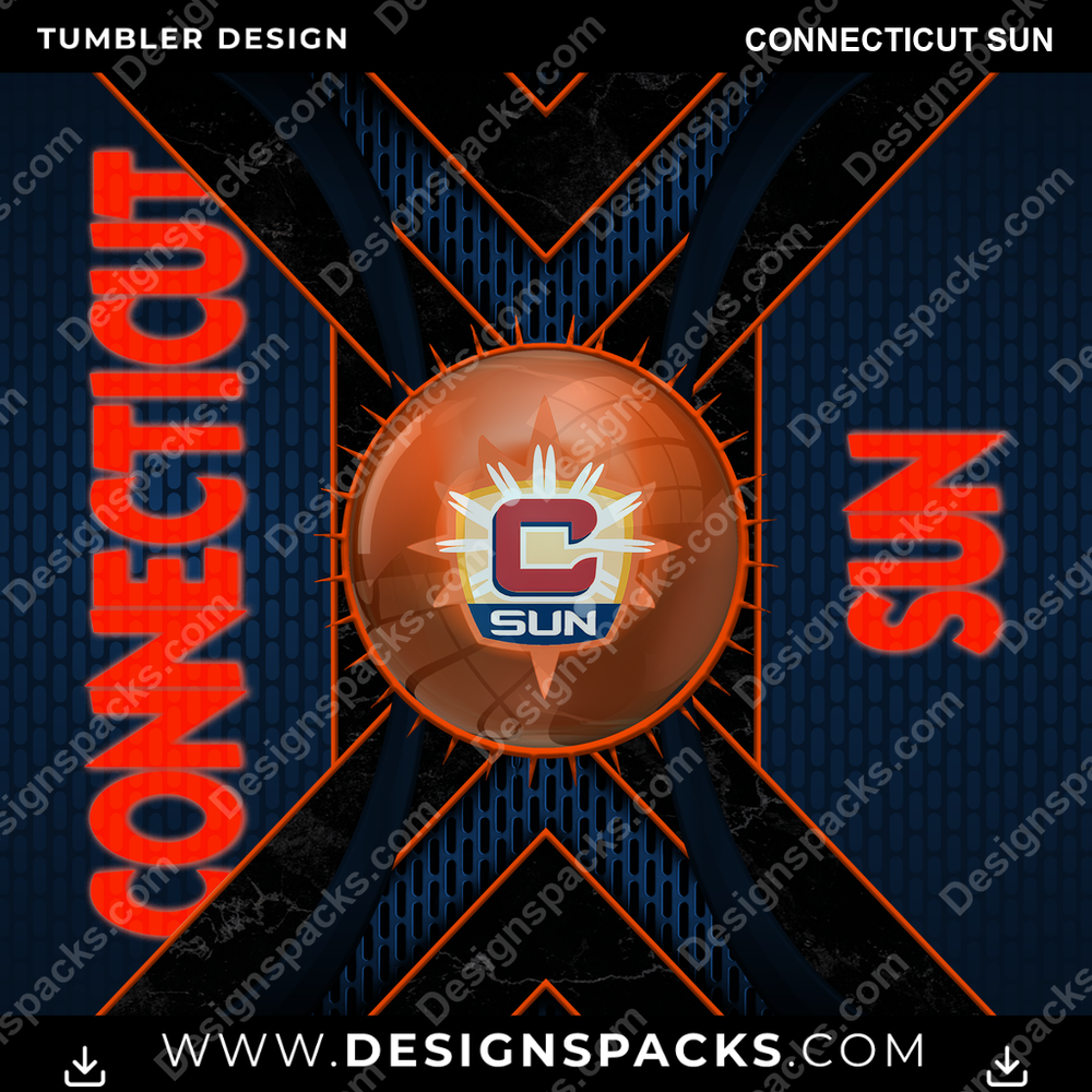 Basketball Metal Grating Connecticut Sun Tumbler Digital Wrap Design
