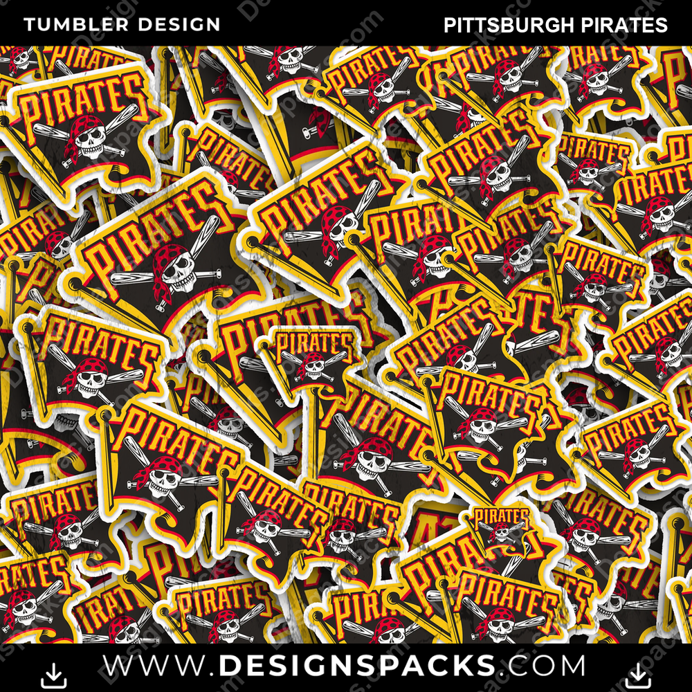 Baseball Logo BG Pittsburgh Pirates Tumbler Digital Wrap Design