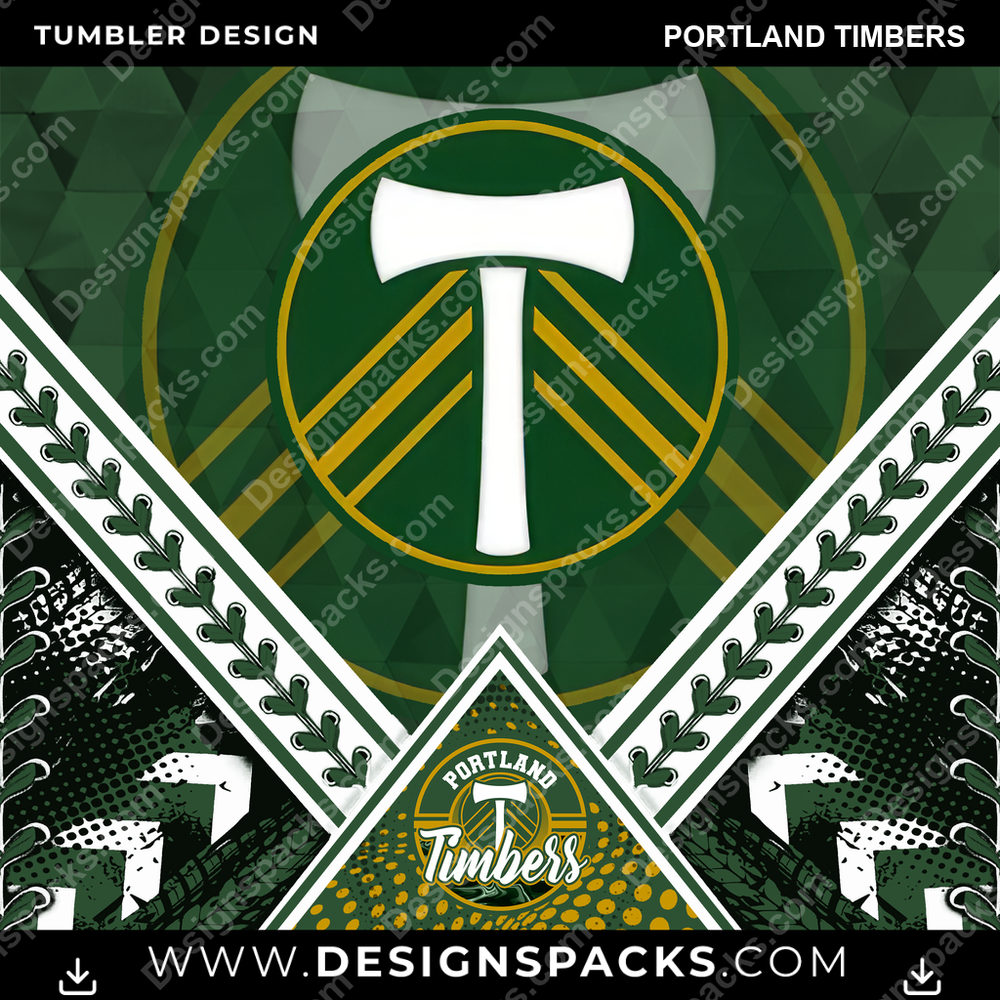 Soccer Diamond Portland Timbers Tumbler Digital Wrap Design