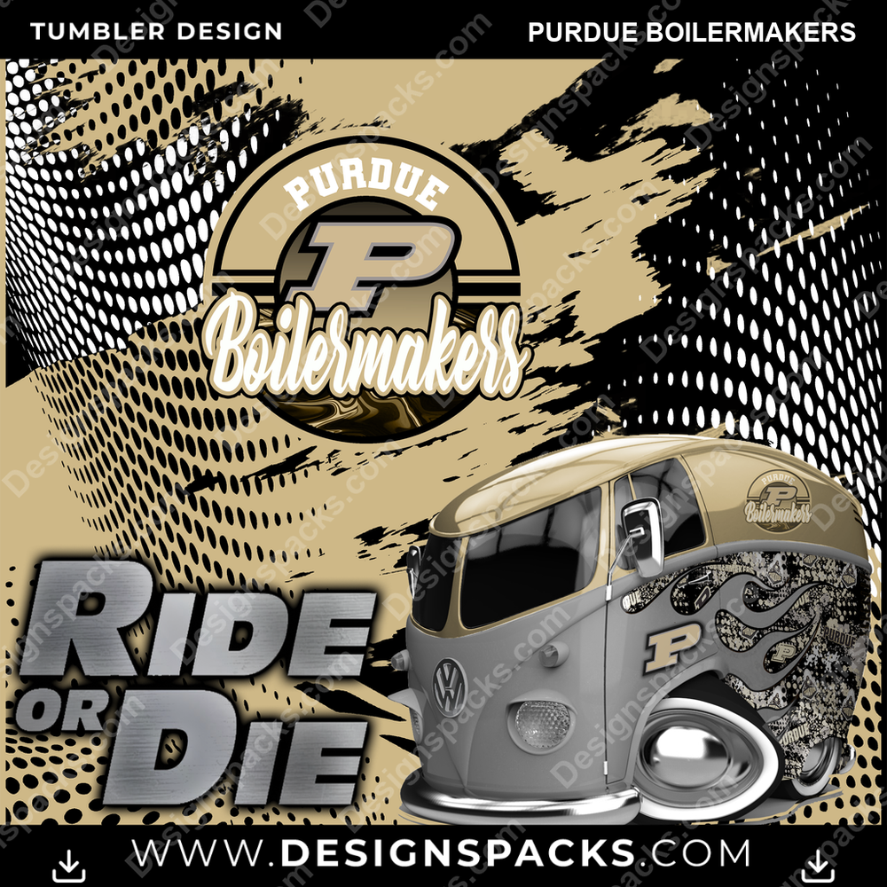 College Sport Ride or Die Purdue Boilermakers NCAA College Sport Tumbler Digital Wrap Design Download