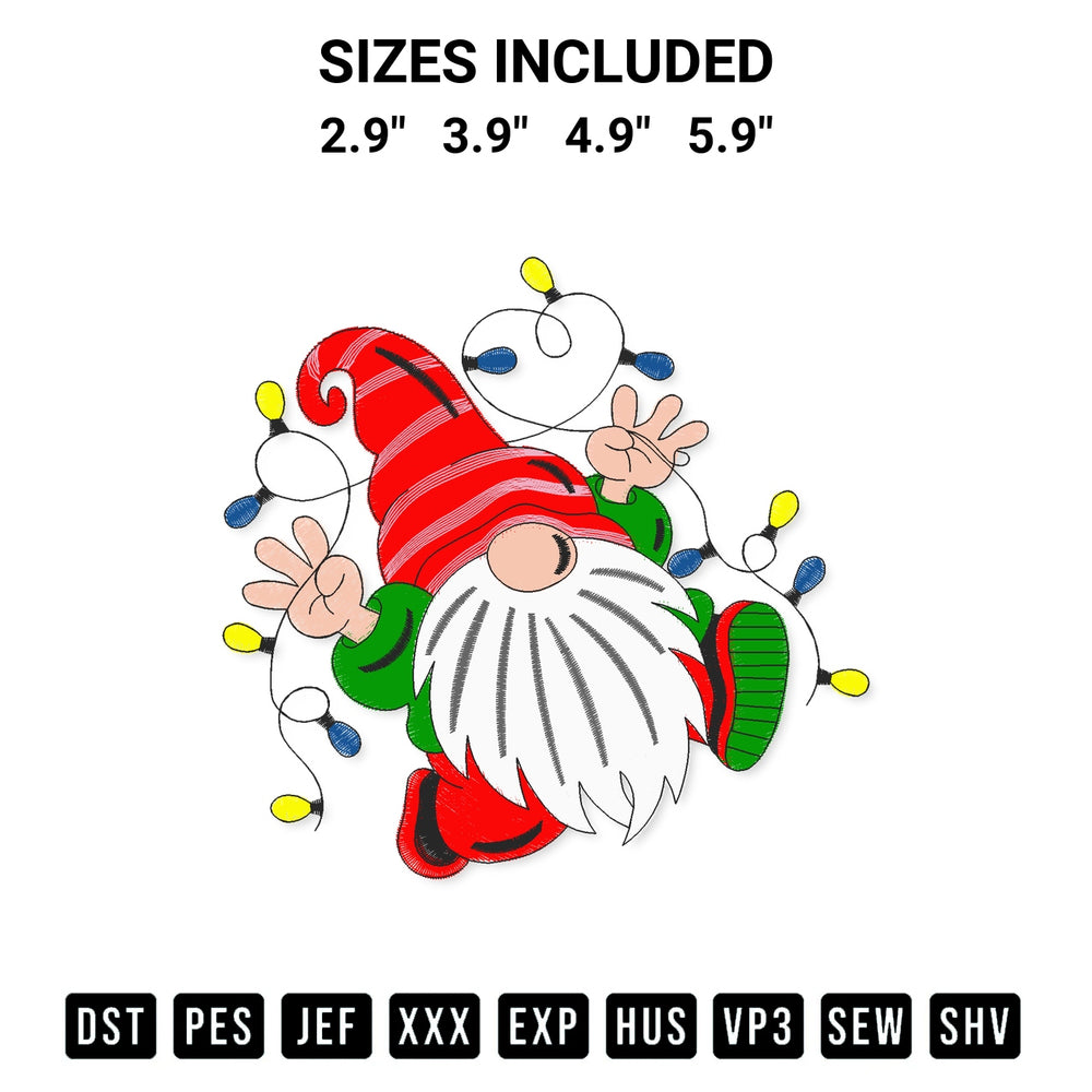 Get the Christmas Gnome Embroidery Design embroidery design for your custom crafts! Premium digitized files available for instant download at Designspacks.com. Available sizes: 2.9", 3.9", 4.9", 5.9".