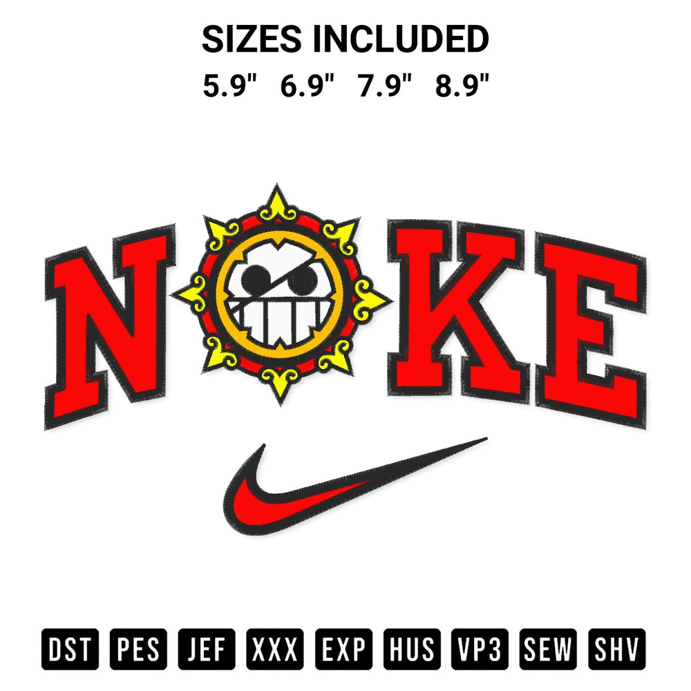 Shop the Joker Pirates Logo X Nike Embroidery Design machine embroidery pattern at Designspacks.com. Beautifully digitized for flawless stitching on any fabric. Available sizes: 5.9", 6.9", 7.9", 8.9".
