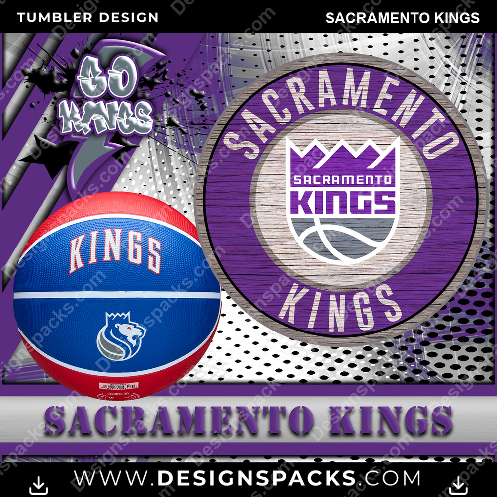 Basketball Go Team Sacramento Kings Tumbler Digital Wrap Design