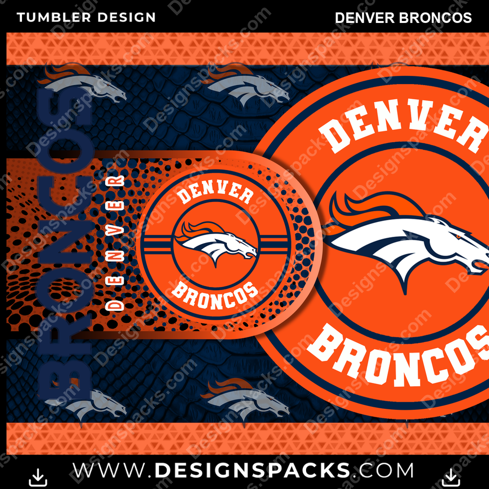 Football Hyper Denver Broncos Tumbler Digital Wrap Design