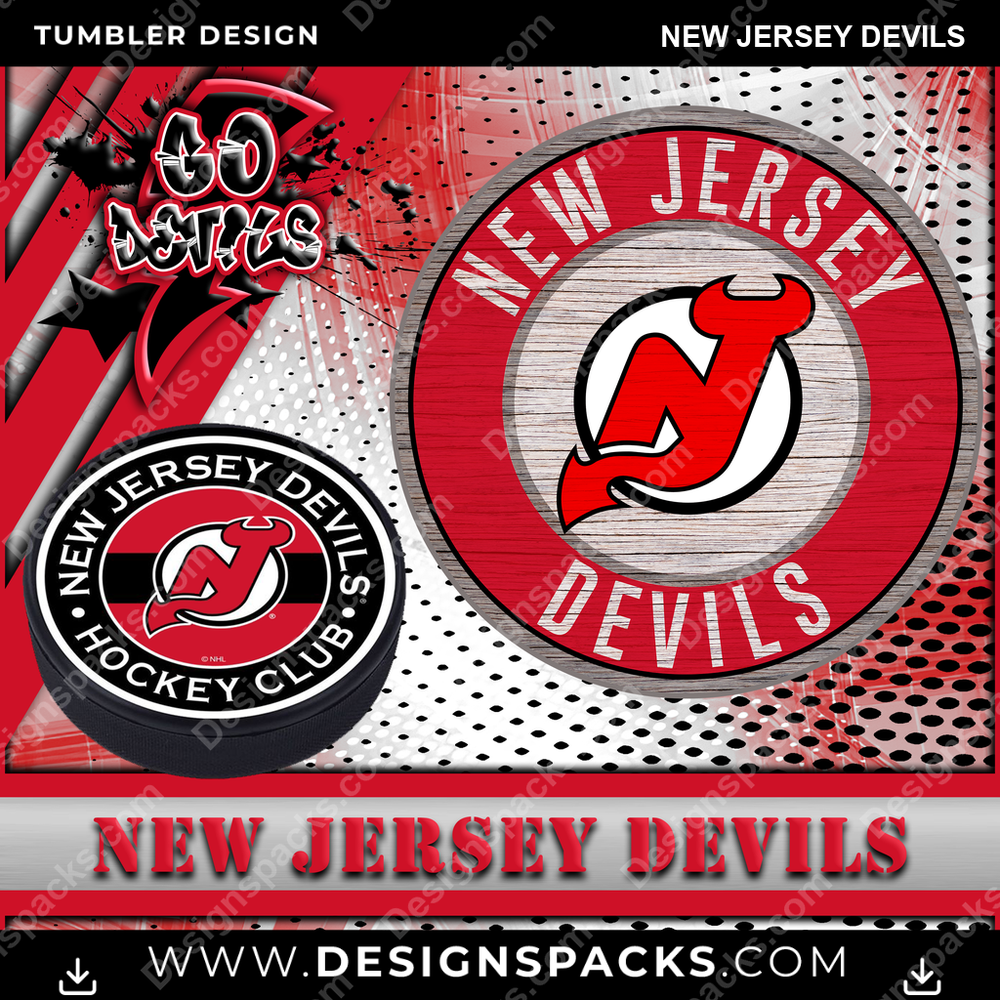 Hockey Go Team New Jersey Devils Tumbler Digital Wrap Design