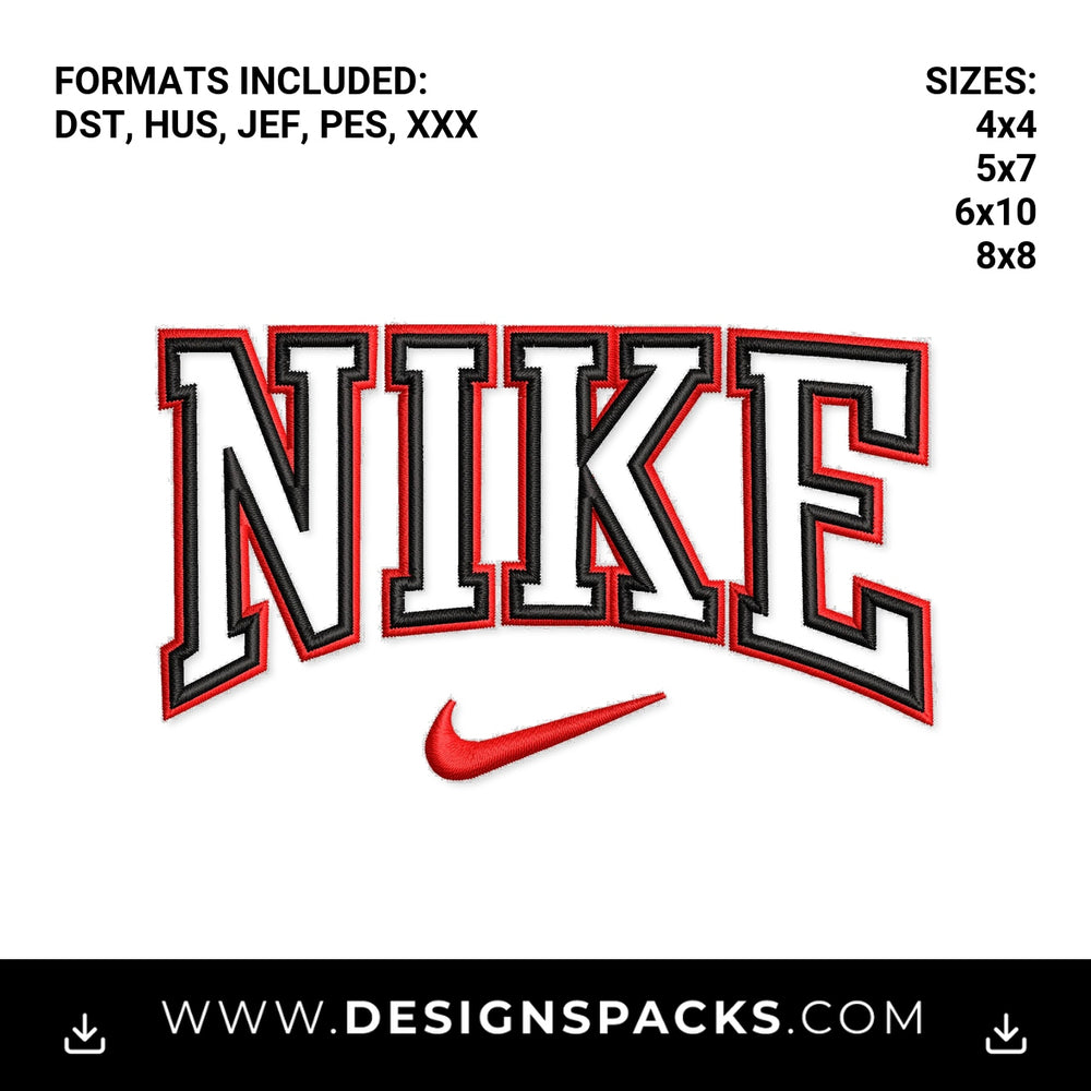 Nike Vintage Varsity Swoosh Logo Embroidery Design - Instant digital download pattern at Designspacks.com