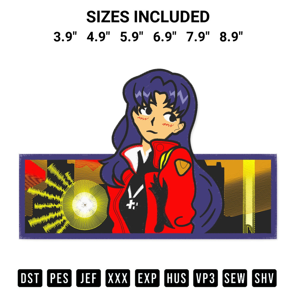 Discover the perfect addition to your crafting collection: Misato Katsuragi Embroidery Design embroidery file. Instantly available at Designspacks.com. Available sizes: 3.9", 4.9", 5.9", 6.9", 7.9", 8.9".