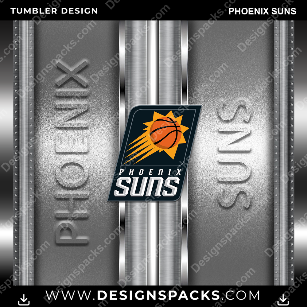 Basketball Metallic Phoenix Suns Tumbler Digital Wrap Design