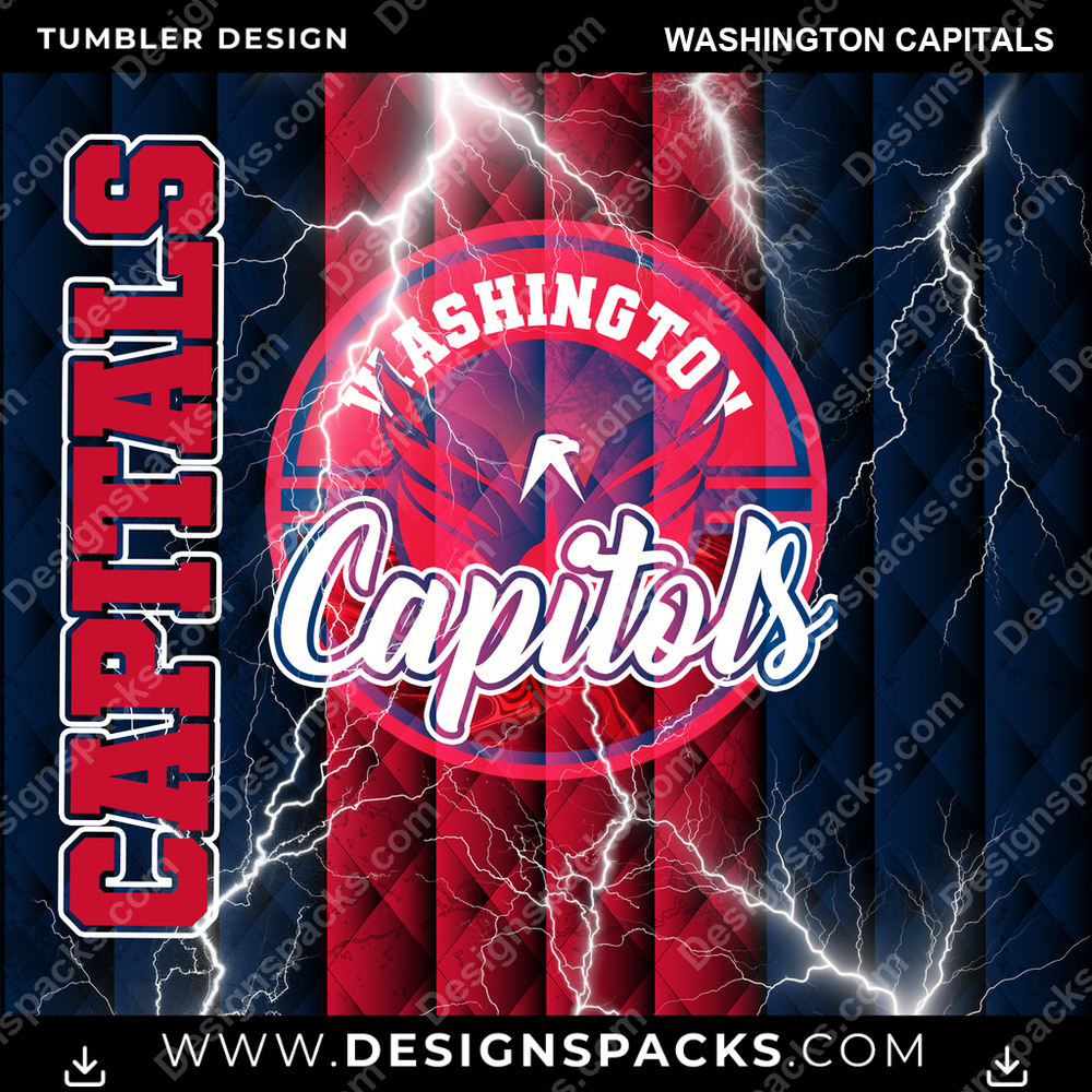 Hockey Diamond Washington Capitals Tumbler Digital Wrap Design