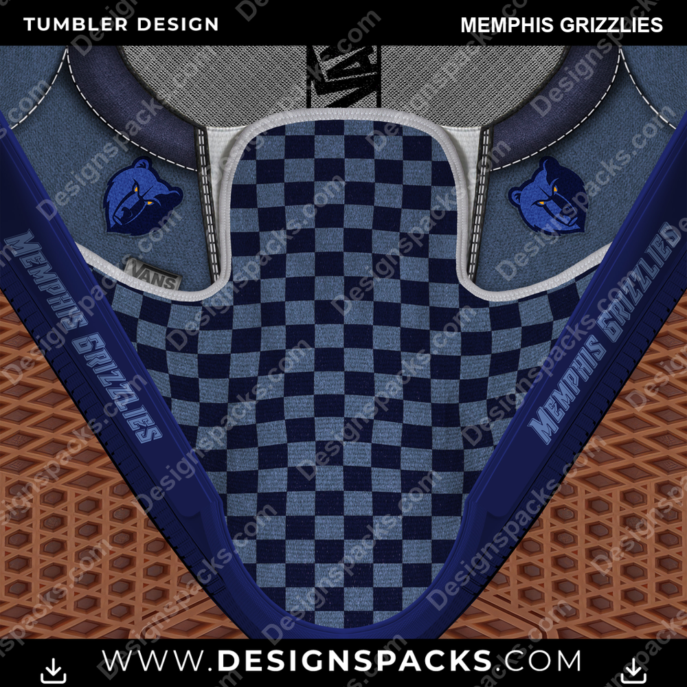 Basketball Vans Classic Memphis Grizzlies NBA Basketball Tumbler Digital Wrap Design Download