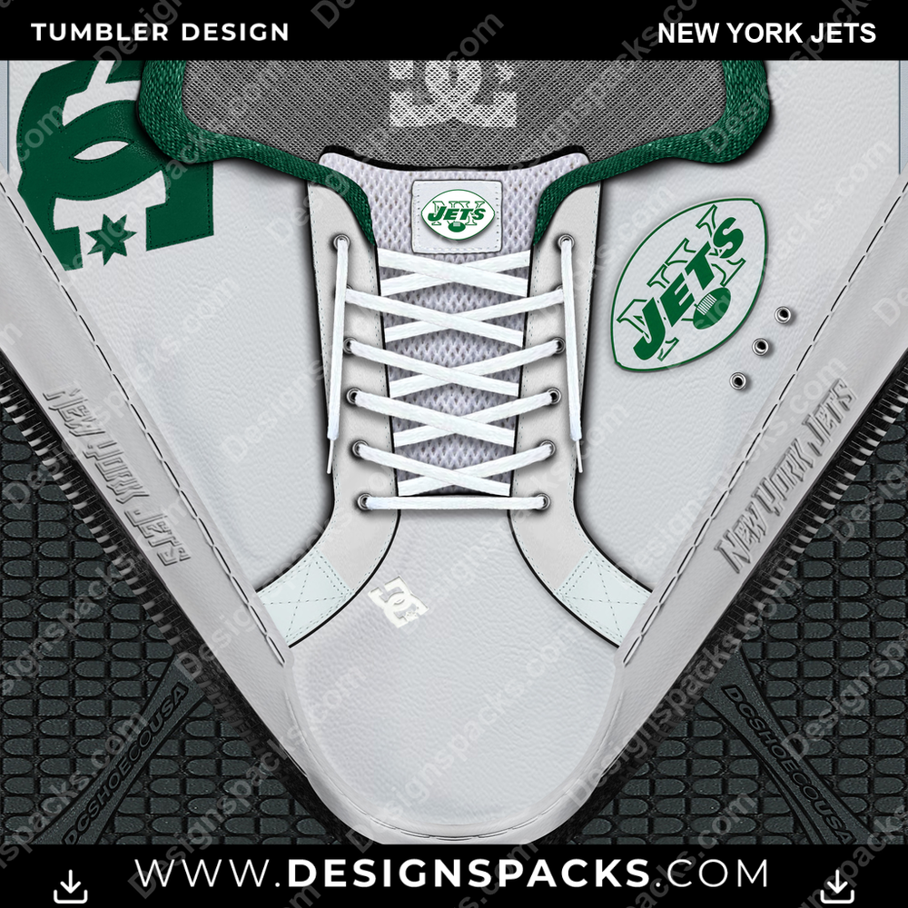 Football DC Sneaker New York Jets Tumbler Digital Wrap Design