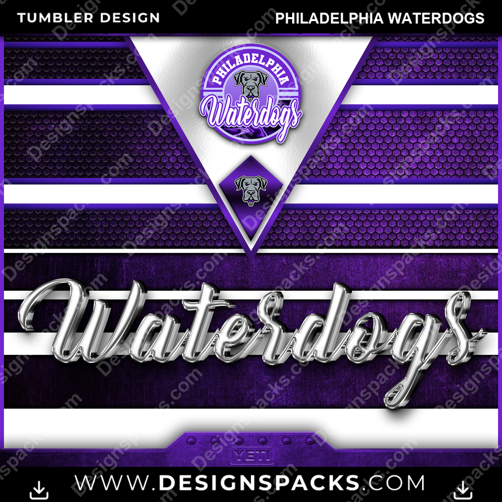 Lacrosse YETI Philadelphia Waterdogs PLL Lacrosse Tumbler Digital Wrap Design Download