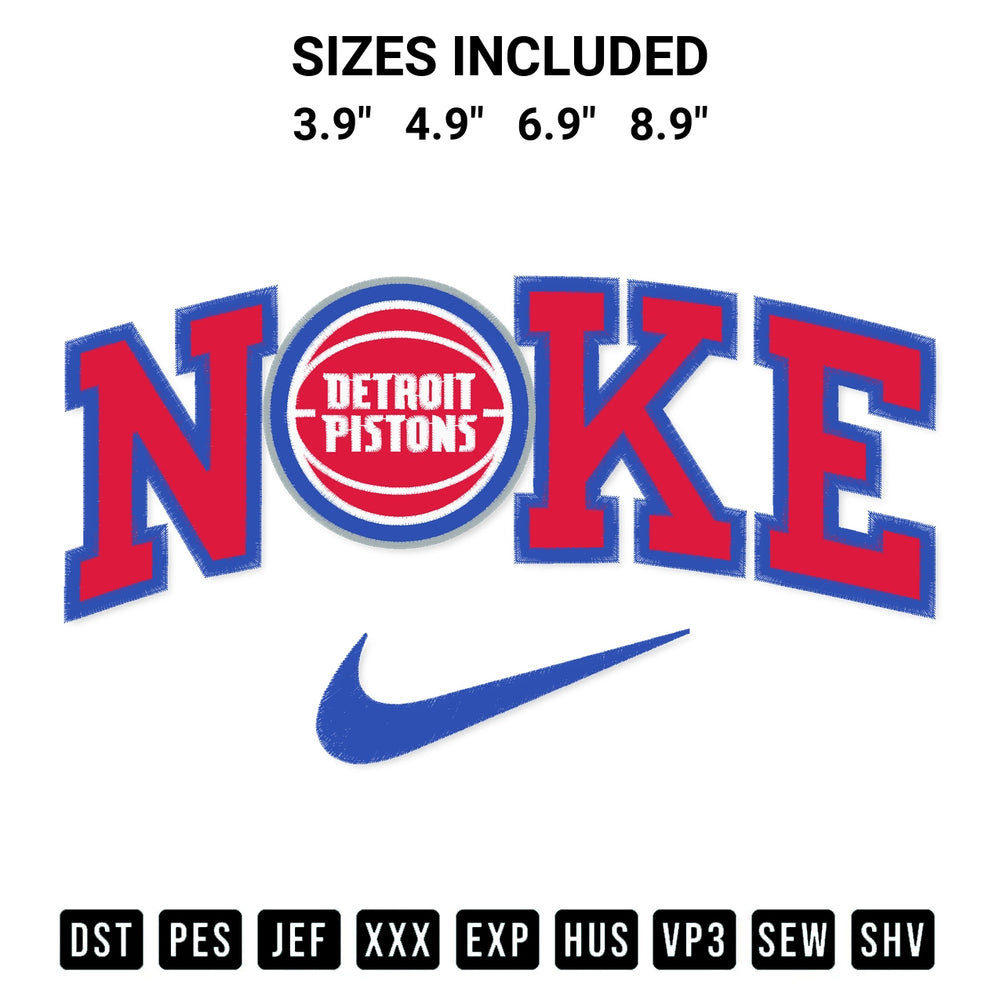 Elevate your next project with our Detroit Pistons X Nike Embroidery Design embroidery file. Shop high-quality digital patterns instantly at Designspacks.com. Available sizes: 3.9", 4.9", 6.9", 8.9".