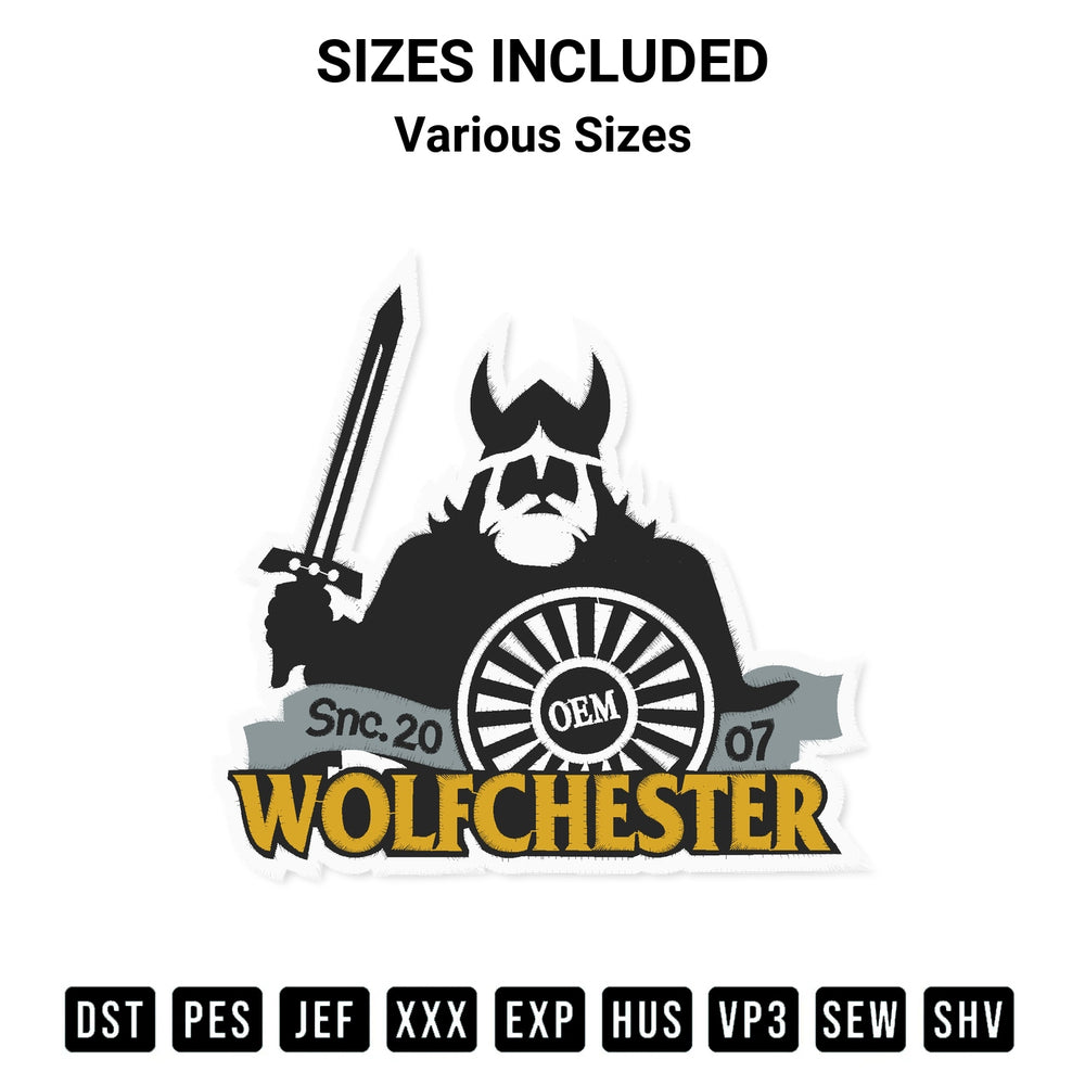 Discover the perfect addition to your crafting collection: Wolfchester Embroidery Design embroidery file. Instantly available at Designspacks.com. Available sizes: Various Sizes.